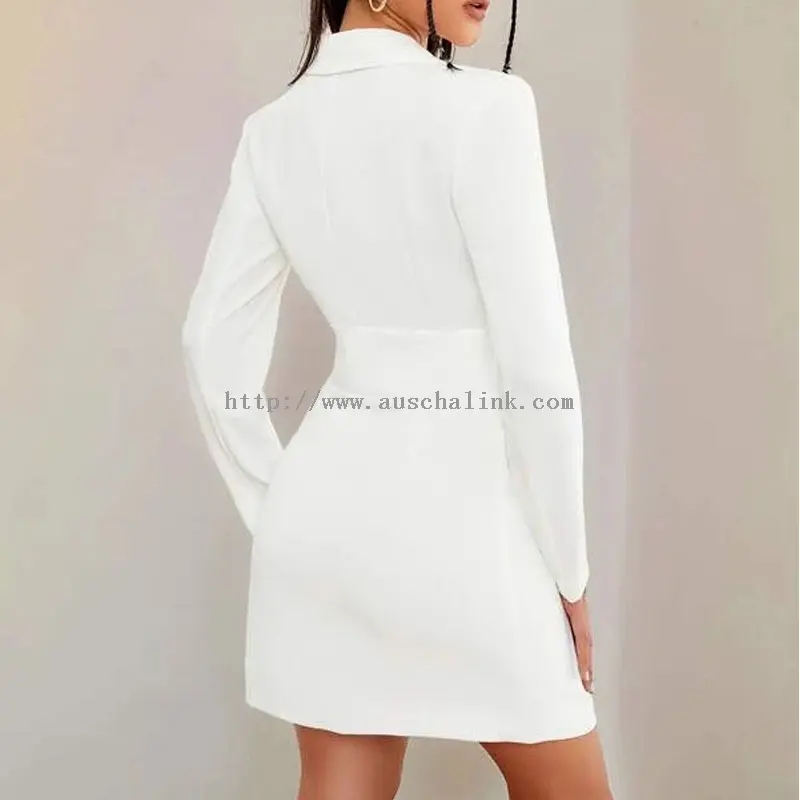 ILapel emhlophe yeOfisi yesinxibo seSexy Bodycon (1)