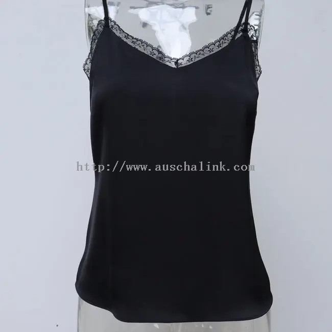 Top camisole din dantela alb din satin (1)