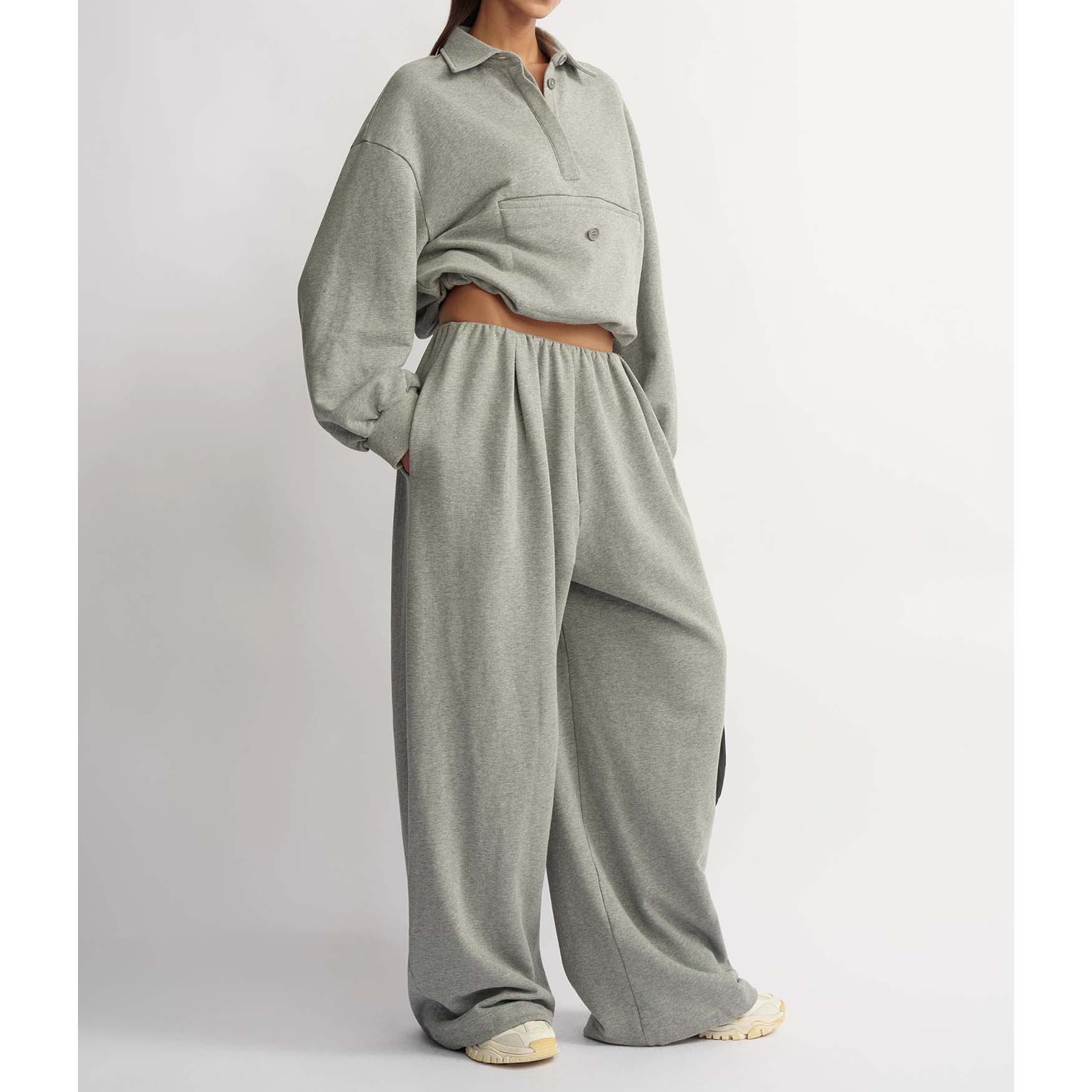 Women's Relaxed-Fit High-Waisted Elastic Waist Wide-Leg Pants (3)