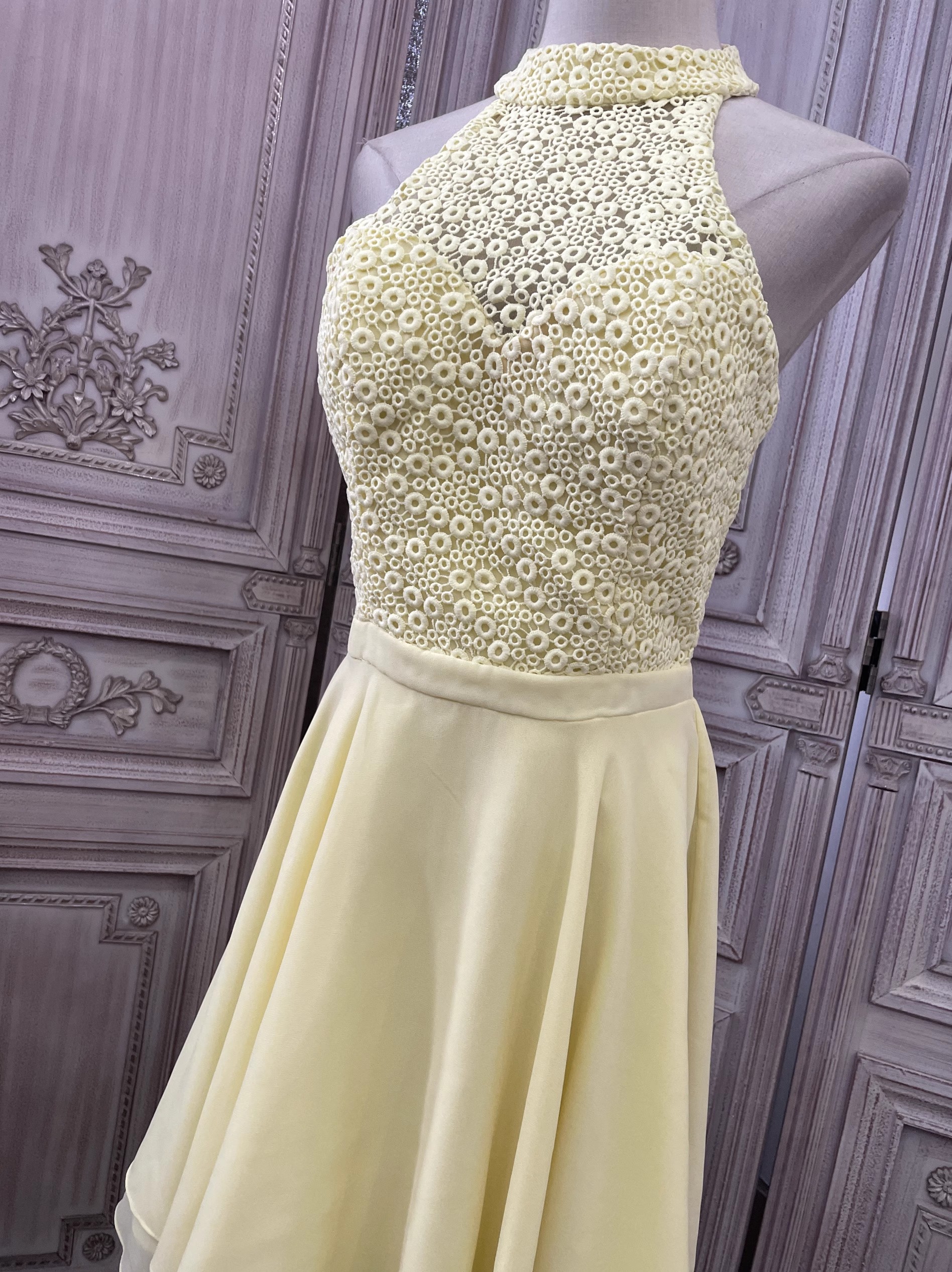 Yellow Chiffon Short Party Dress Manufacturer (2)