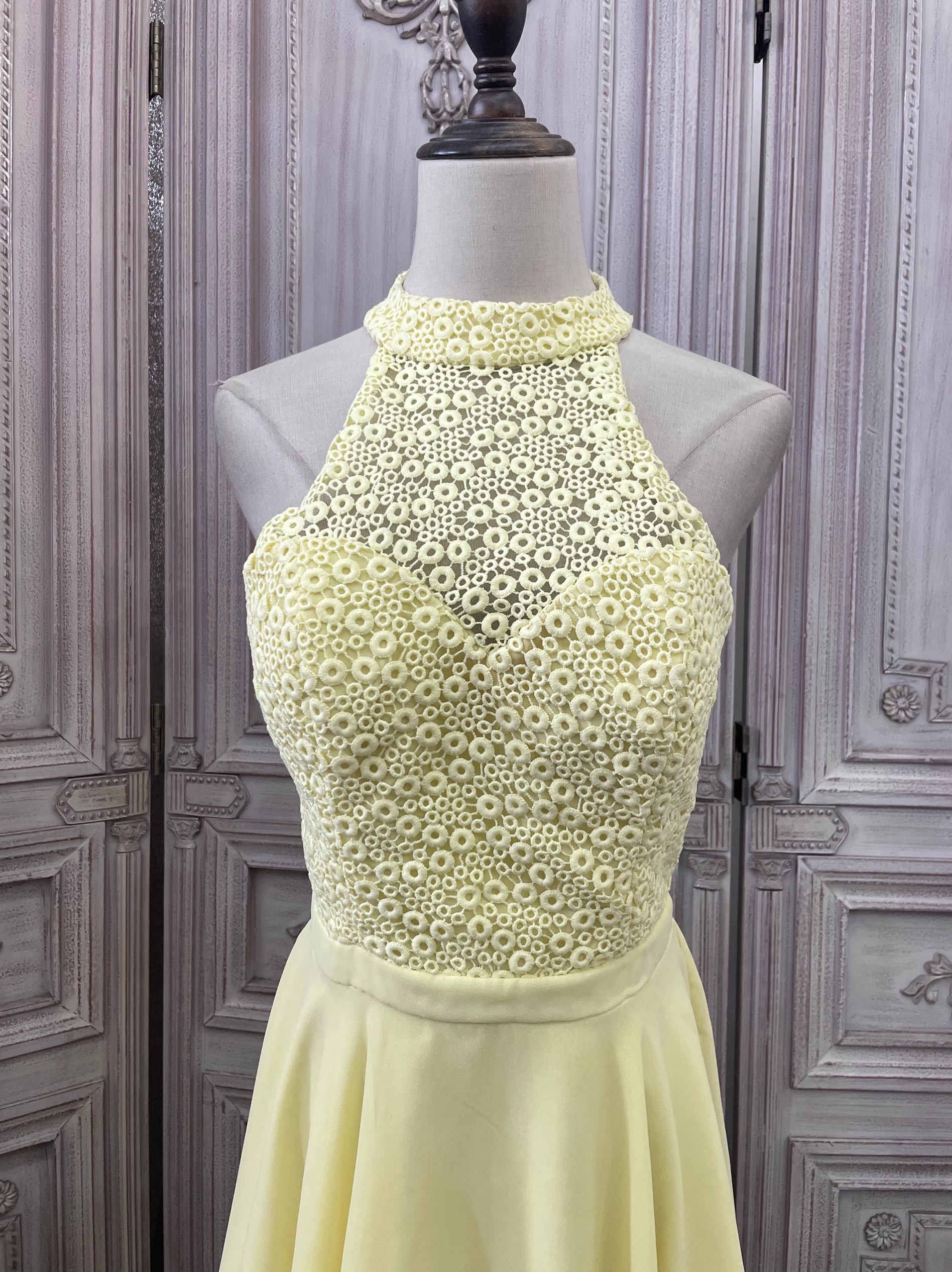 Yellow Chiffon Short Party Dress Manufacturer (6)