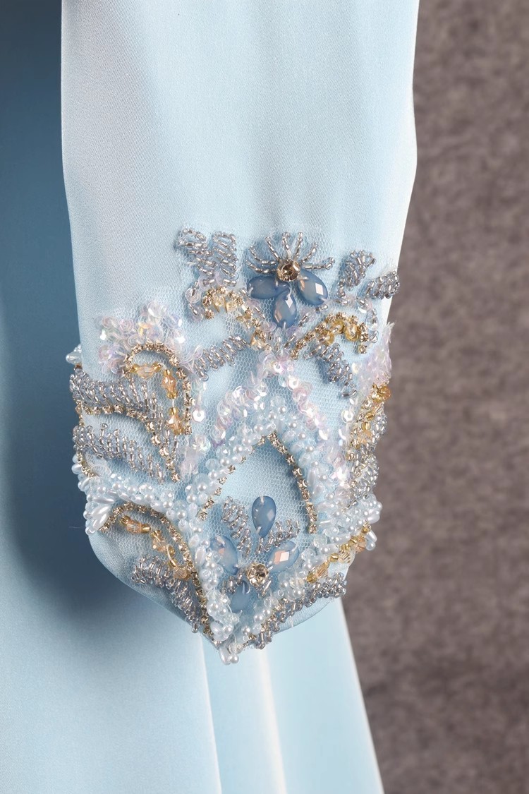 modré korálky ODM Formal Wrap Dress Výrobce (6)